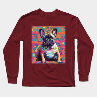 Fresh Frenchie, psychedelic French bulldog Long Sleeve T-Shirt